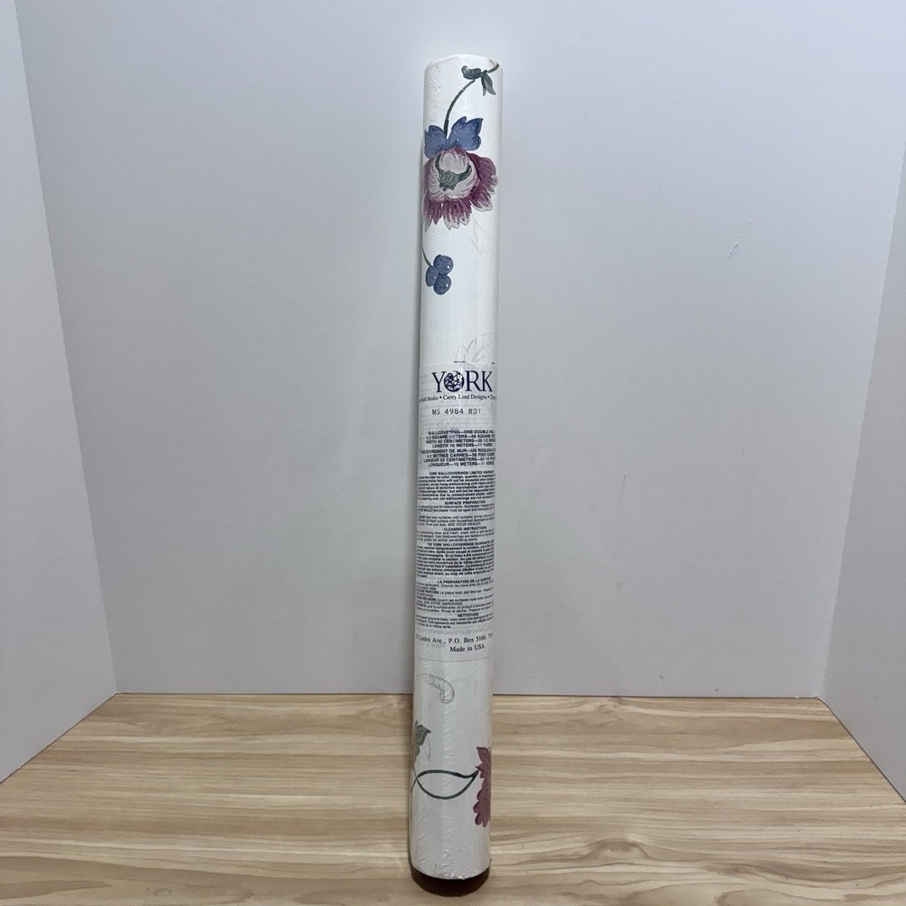 VTG York Wallcovering Wallpaper 1 Double Roll MS 4984 R31 Floral Pattern